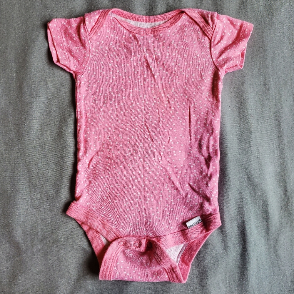 Onesie Brand Pink Polka Dot Onesie 3-6 months